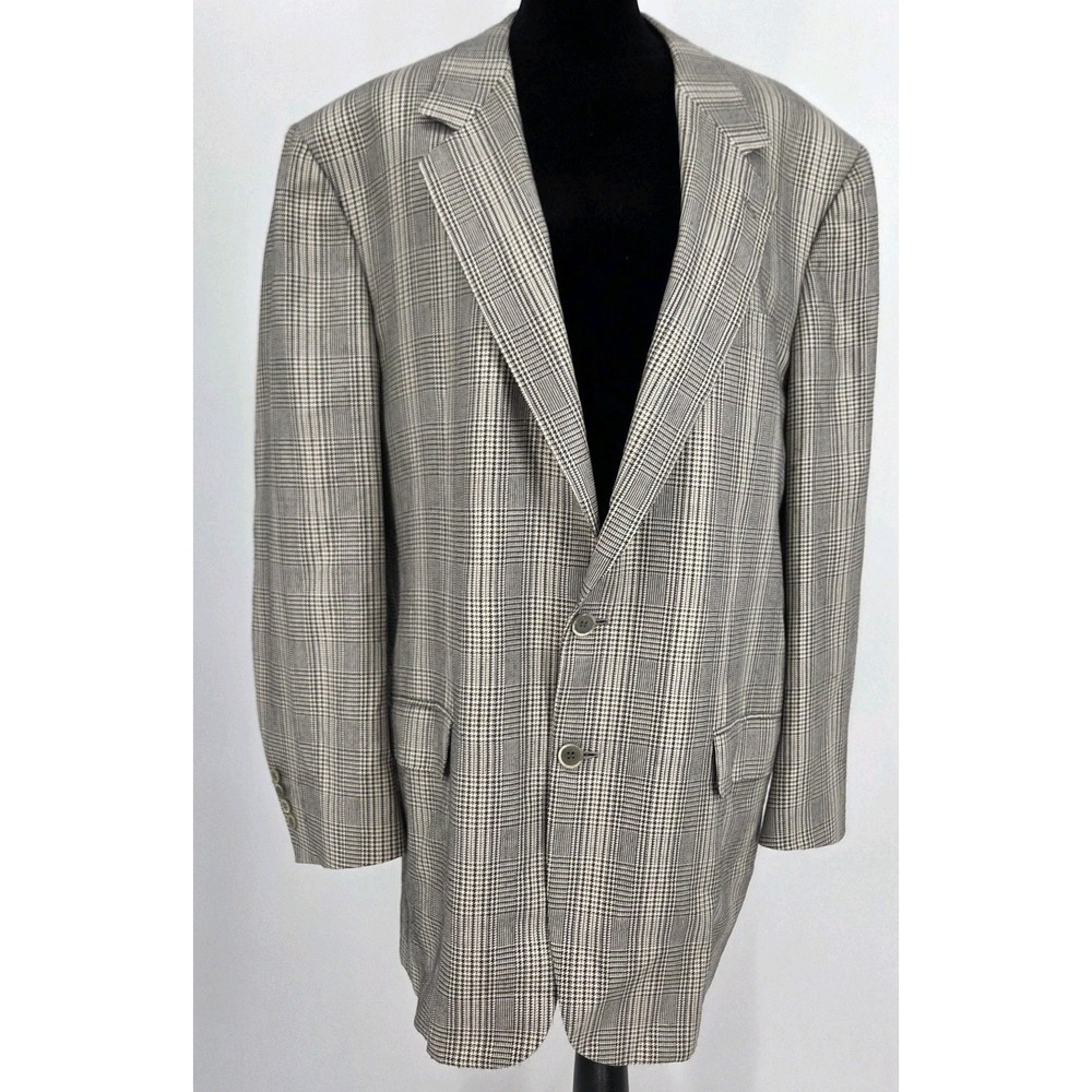 Vintage Brioni Mens Blazer 46L Glen Plaid Wool Silk Sport Coat/Blazer Made Italy